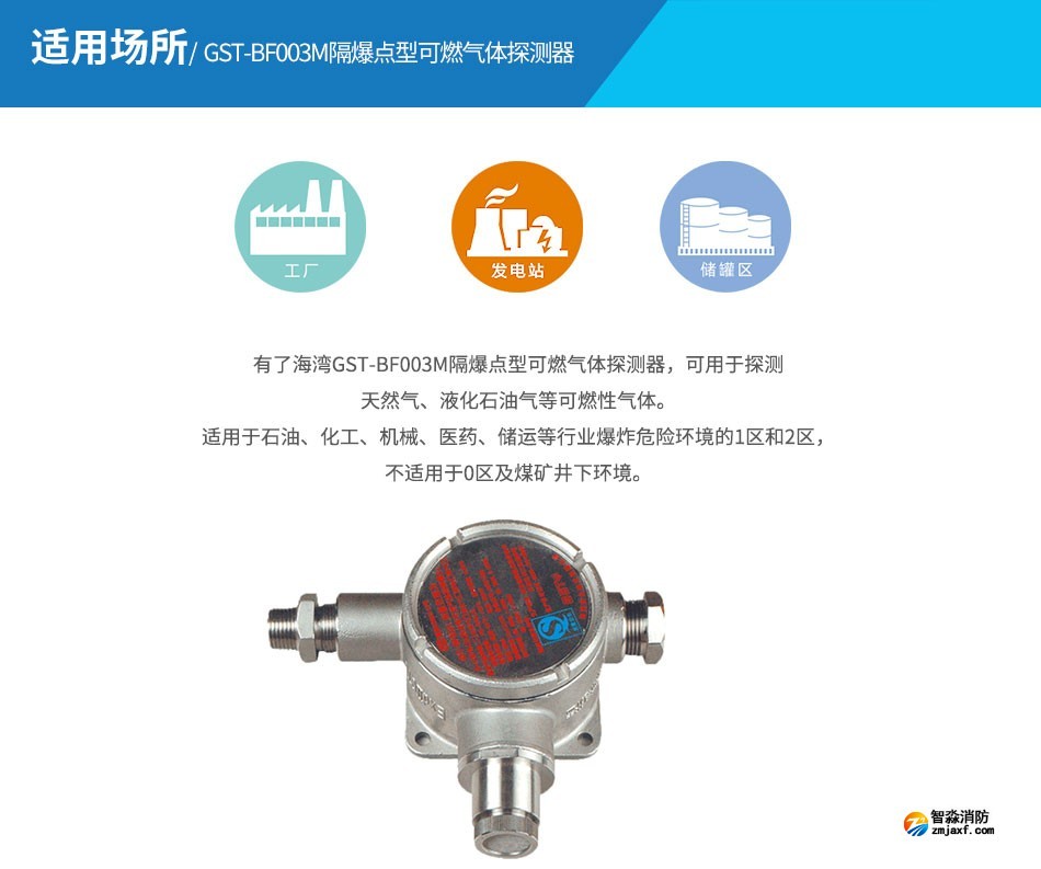 海湾GST-BF003M隔爆点型可燃气体探测器应用场所