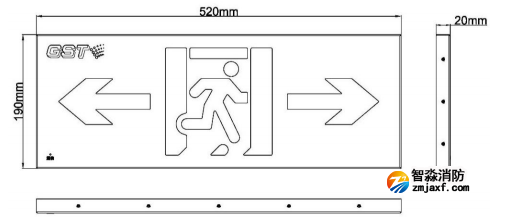 HW-BZ-ACJ(ED1IIL/R)-XN460壁挂式中型单面双向标志灯